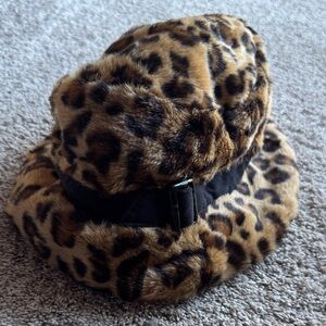 Nine West Animal Print Faux Fur Hat